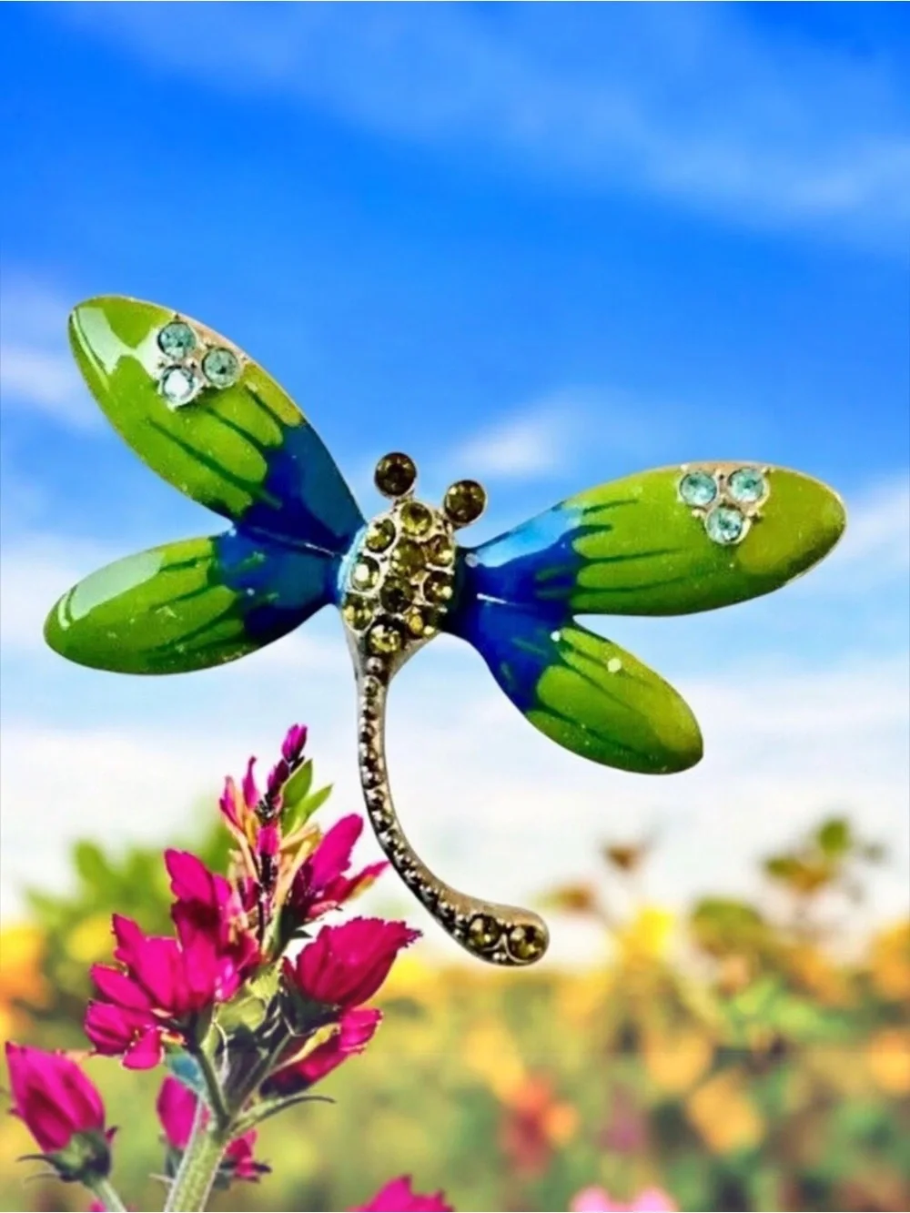 Dragonfly Brooch Jeweled And Enameled